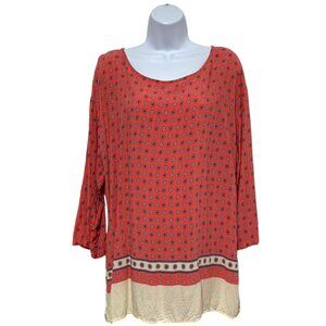 Old Navy-Women's XL Pullover Light Weight Top Rayon Multi-Color 2-Way Sleeve